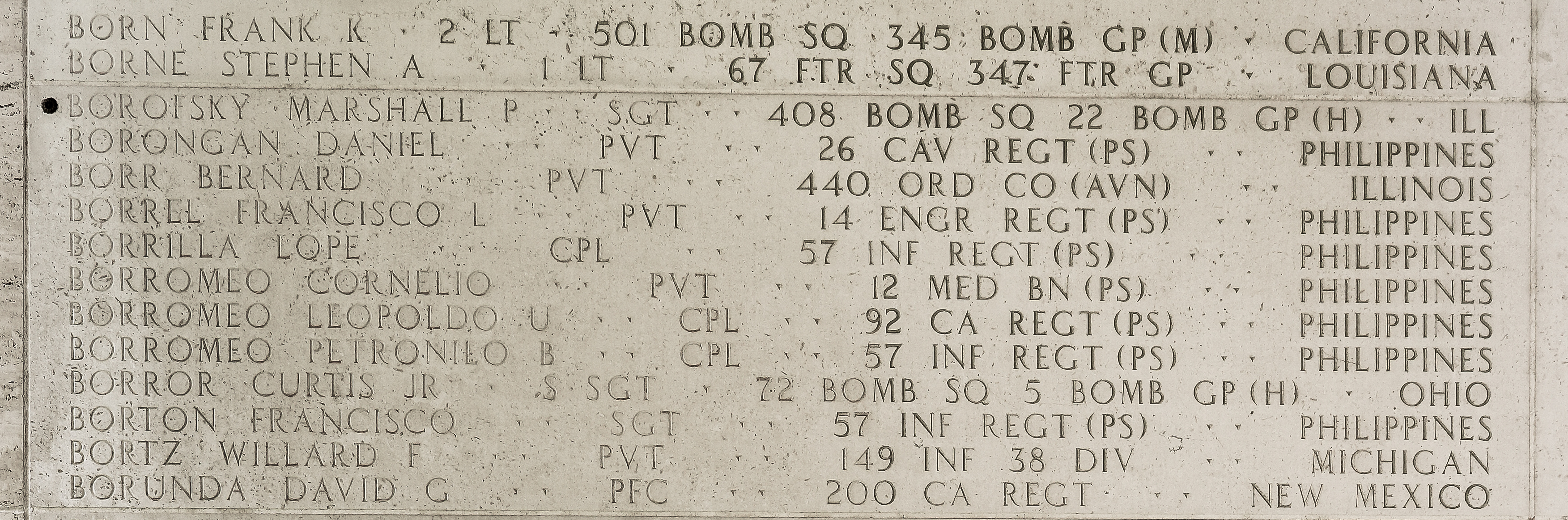 Stephen A. Borne, First Lieutenant